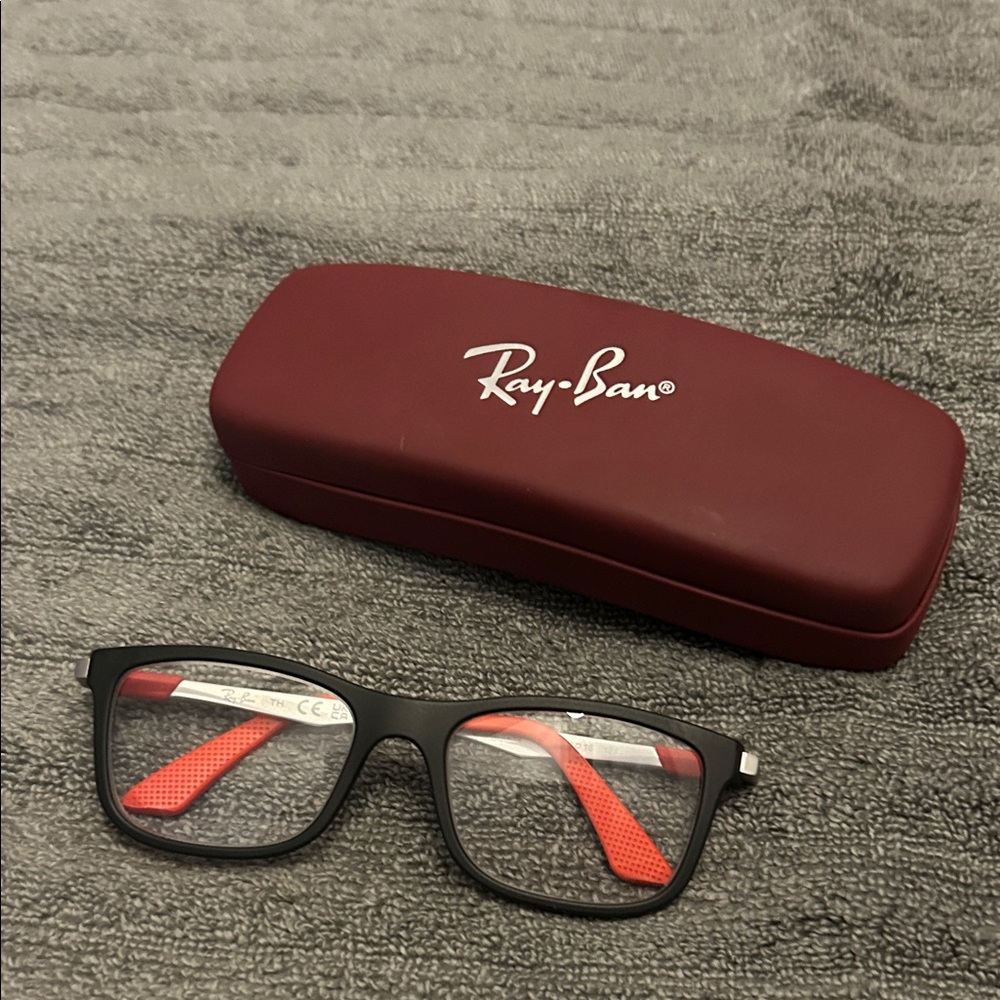 Ray-Ban Black Frame with Red Accents Glasses